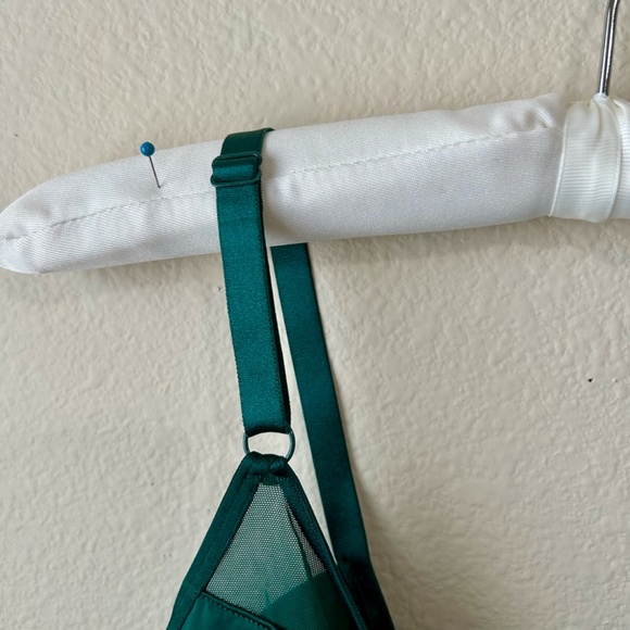 Auden Green Satin Mesh Bralette Adjustable Straps Medium 34C 34D 36B 36C NEW NWT - Picture 3 of 12